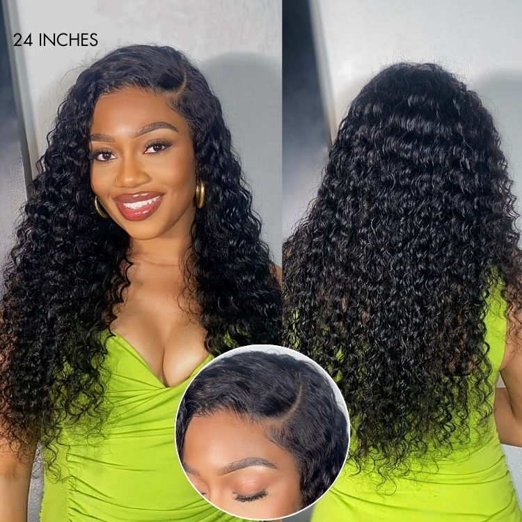 PreMax Wigs | Ear to Ear Super Natural Hairline Deep Wave Glueless 5x5 Upgraded Lace Front Long Curly Wig Pre-Cut Lace