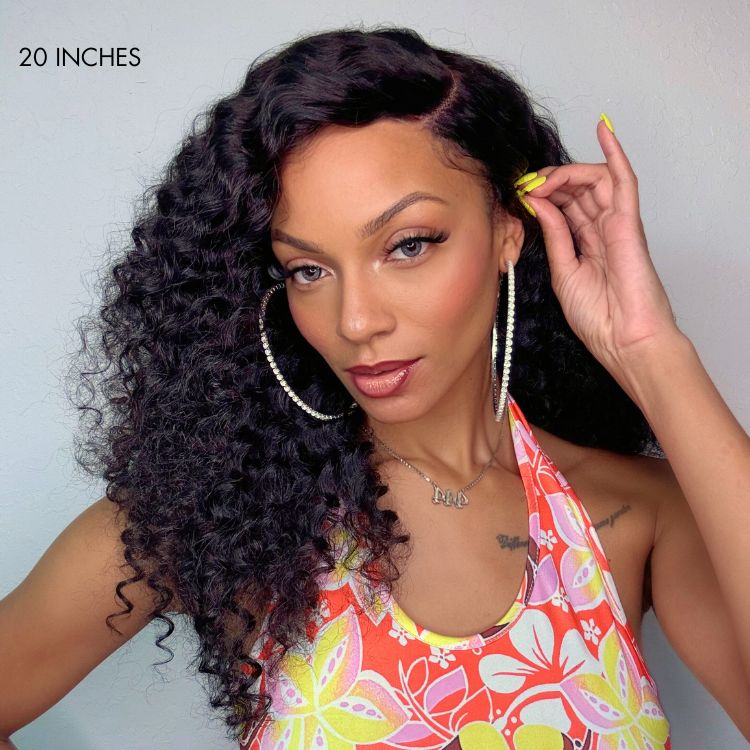 PreMax Wigs | Ear to Ear Super Natural Hairline Deep Wave Glueless 5x5 Upgraded Lace Front Long Curly Wig Pre-Cut Lace