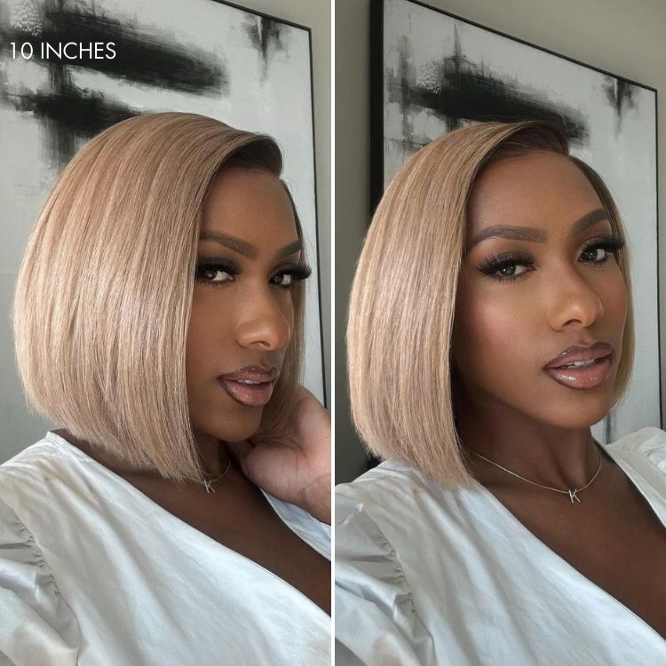 Luvme All-Day Comfort™ Wig Ash Blonde Blunt Cut Bob Glueless Minimalist HD Lace Short Bob Wig Pre-Cut Lace