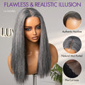 Luvme Hair 180% Density Salt and Pepper Straight Glueless Minimalist HD Lace T Part Grey Wig Pre-Cut Lace