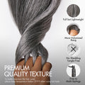 Put On and Go Salt and Pepper Layered Bob Glueless Pre-Cut Minimalist Lace Grey Wig