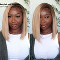 Luvme All-Day Comfort™ Wig Ash Blonde Blunt Cut Bob Glueless Minimalist HD Lace Short Bob Wig Pre-Cut Lace