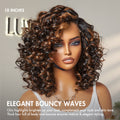 Effortless Elegance Copper Highlight / Natural Black Bouncy Curl Wig Minimalist HD Lace Glueless Wig Pre-Cut Lace