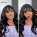Luvme All-Day Comfort™ Wig 180% Density Loose Body Wave Glueless 7x6 Closure HD Lace Human Hair Wig with Bangs Pre-Cut Lace