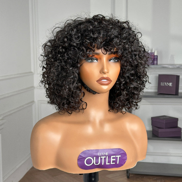 Special Deal | Throw On & Go Glueless No Lace Curly Wig with Bangs