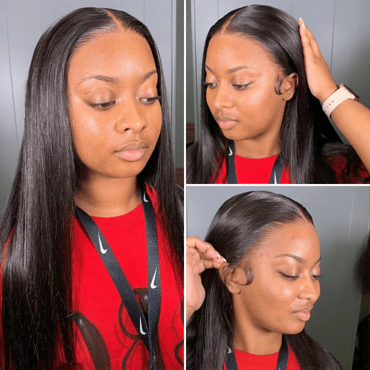 Exclusive Sale | PreMax Wigs | Super Natural Hairline Silky Straight Glueless 13x4 Frontal Lace Wig Human Hair Pre-Cut Lace