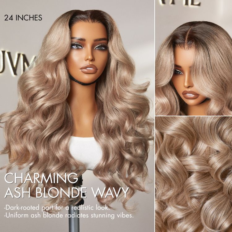 Ash Blonde Loose Body Wave 5x5 Closure Lace Glueless Wig Breathable Cap