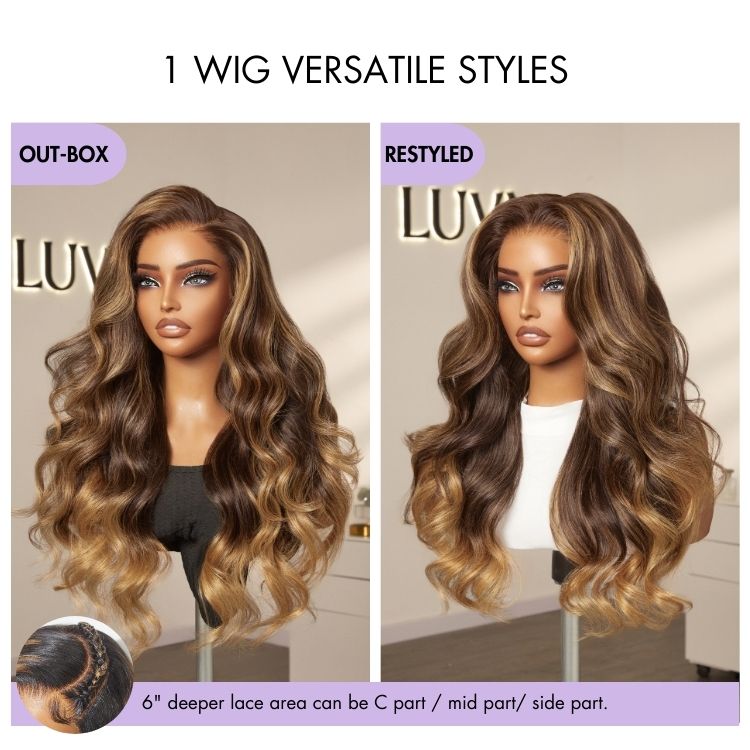 Get Free Wig | Luvme All-Day Comfort™ Wig 180% Density Sun-Kissed Blonde Ombre Highlight Loose Body Wave Glueless 7x6 Closure HD Lace Wig Pre-Cut Lace - US Only