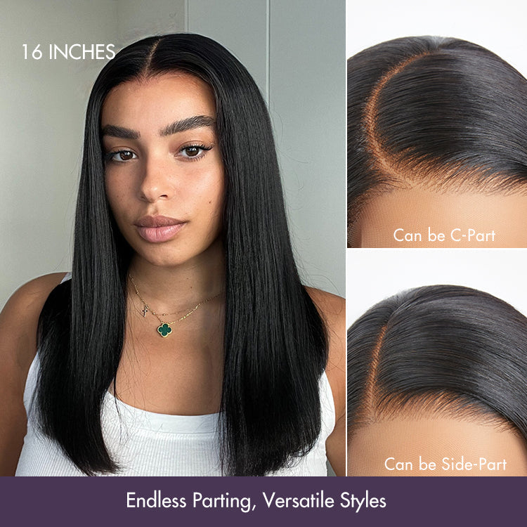 PreMax Wigs - Super Natural Hairline Silky Blunt Cut Bob Glueless 5x5 Closure Lace Wig