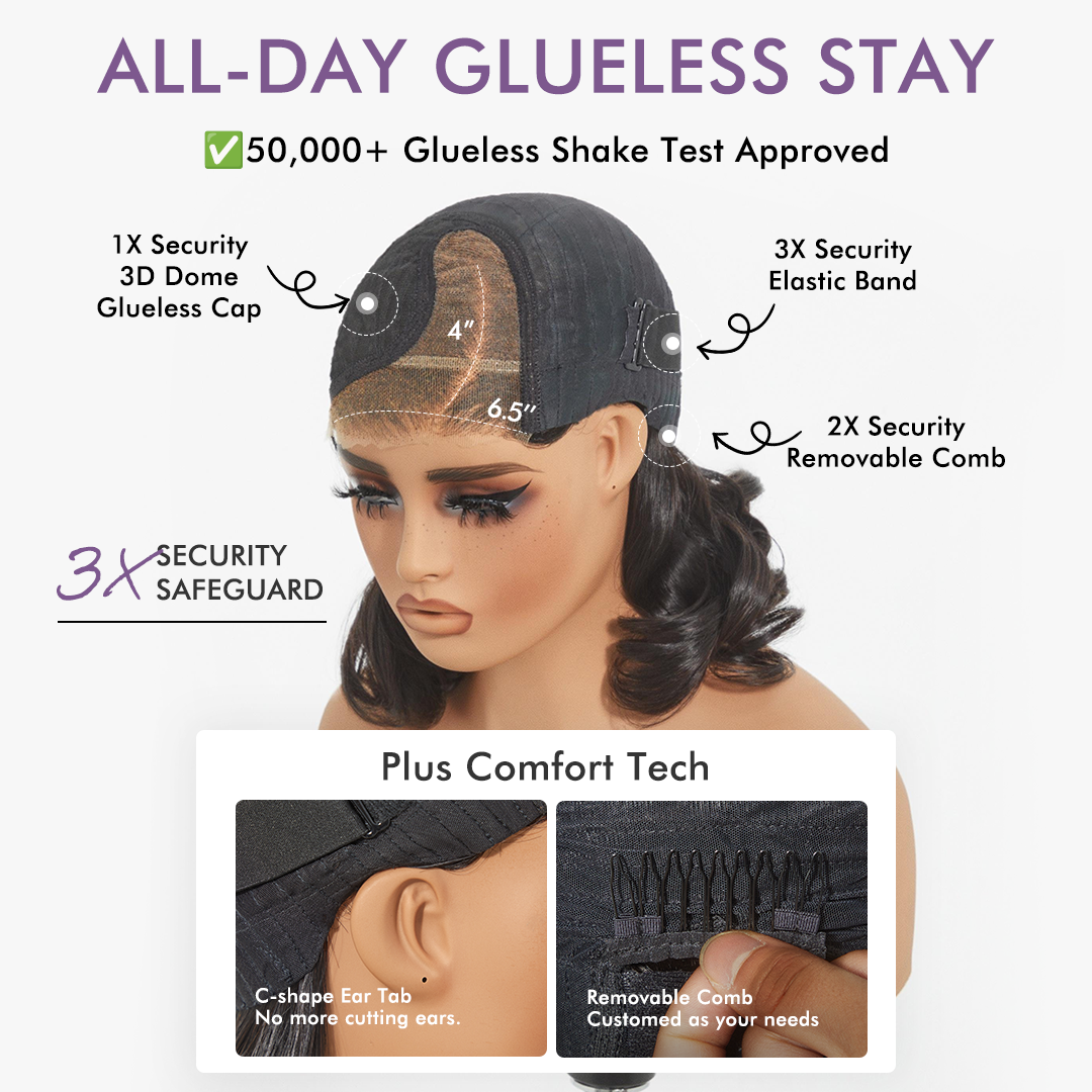 Ash Blonde Ombre Blunt Cut Bob Glueless Minimalist HD Lace Short Bob Wig Ready to Go Pre-Cut Lace