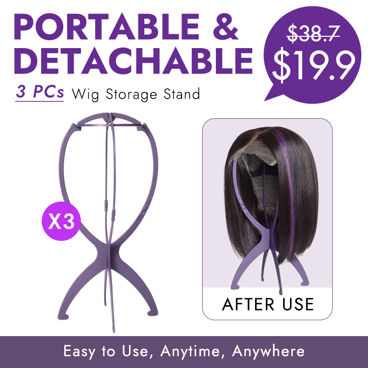 3pcs Portable Wig Stand Durable Collapsible Wig Holder for All Wig