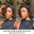 New Customers Only | Trendy Short Cut Curly Minimalist HD Lace Glueless Side Part Wig 100% Human Hair Pre-Cut Lace
