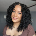 US ONLY | Non-Returnable | 16 Inches Curtain Bangs Jerry Curly Glueless Y-Shape HD Lace Wig