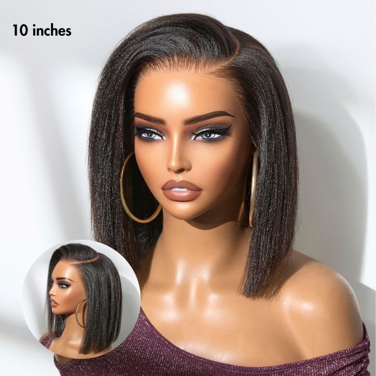 Nature Max™ Yaki / Silky Bob Ear-to-Ear Glueless 13x6 Frontal HD Lace Short Bob Wig