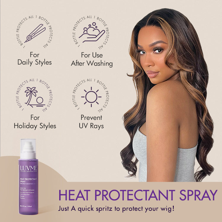 US Only | Heat Protectant Spray, Leave-in Conditioner, up to 450℉ Heat Protection, Color & Shine Seal