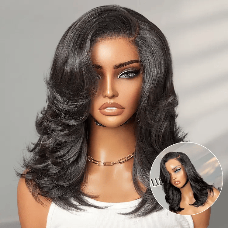 Exclusive Sale | Effortlessly Chic Layered Haircut Wavy Glueless HD Minimalist Lace Short Wig