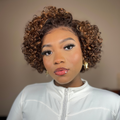 Weekly Special | Brown Highlight Short Cut Slicked Back Curly Ear-to-ear Wide T Lace Wig - US Only