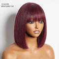 Weekly Special | Put On and Go Realistic Glueless Yaki Straight Bob with Bangs Minimalist Lace Wig 100% Human Hair