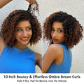 Ombre Brown Fluffy Kinky Curl Glueless Minimalist HD Lace Wig Ready to Go