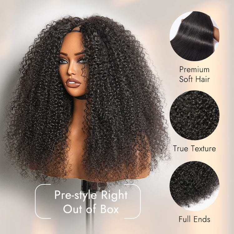 Tiktok Exclusive Deal | Luvme Too Easy Texture™ Wig 180% Density  Kinky Curly / Yaki Straight Glueless V Part Flexi-Fit Drawstring Wig