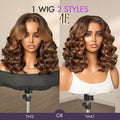 Luvme Hair 180% Density Elegant Brown Ombre Loose Wave Minimalist HD Lace Glueless Wig Pre-Cut Lace - US Only