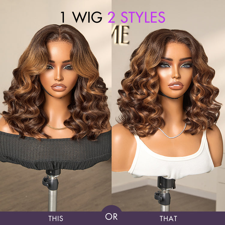 Luvme Hair 180% Density Elegant Brown Ombre Loose Wave Minimalist HD Lace Glueless Wig Pre-Cut Lace - US Only