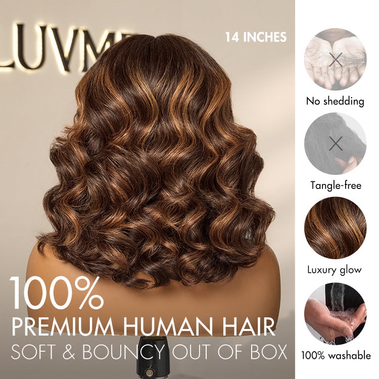 Luvme Hair 180% Density Elegant Brown Ombre Loose Wave Minimalist HD Lace Glueless Wig Pre-Cut Lace - US Only