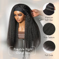 Luvme Too Easy Texture™ Wig 180% Density Kinky Straight Flexi-Fit Drawstring Glueless Headband Wig (Get Free Trendy Headbands)