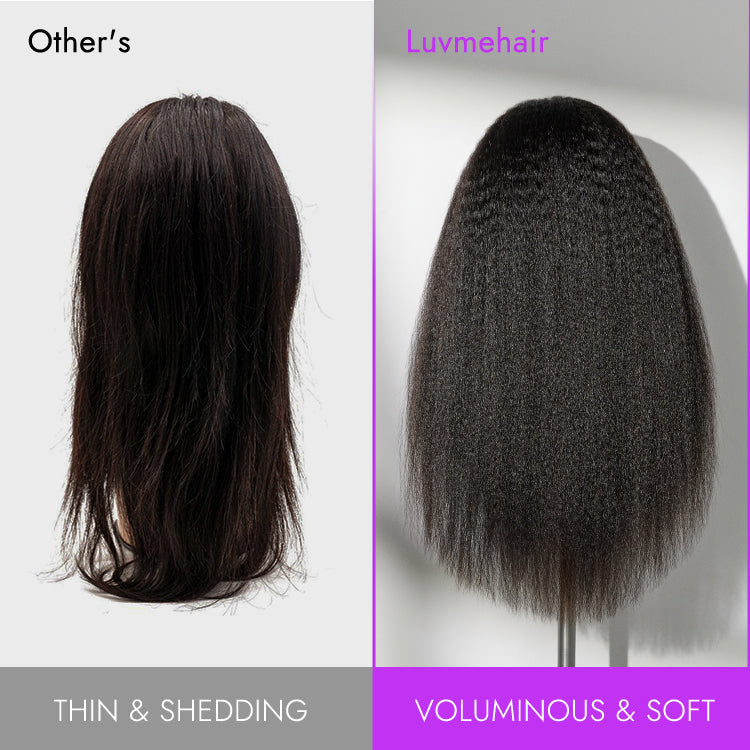 Luvme Too Easy Texture™ Wig 180% Density Kinky Straight Flexi-Fit Drawstring Glueless Headband Wig (Get Free Trendy Headbands)