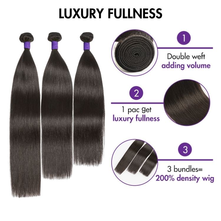 Luvme Too Easy Texture™ Yaki Straight 100% Virgin Human Hair Bundles 1pc / 3pcs - US Only