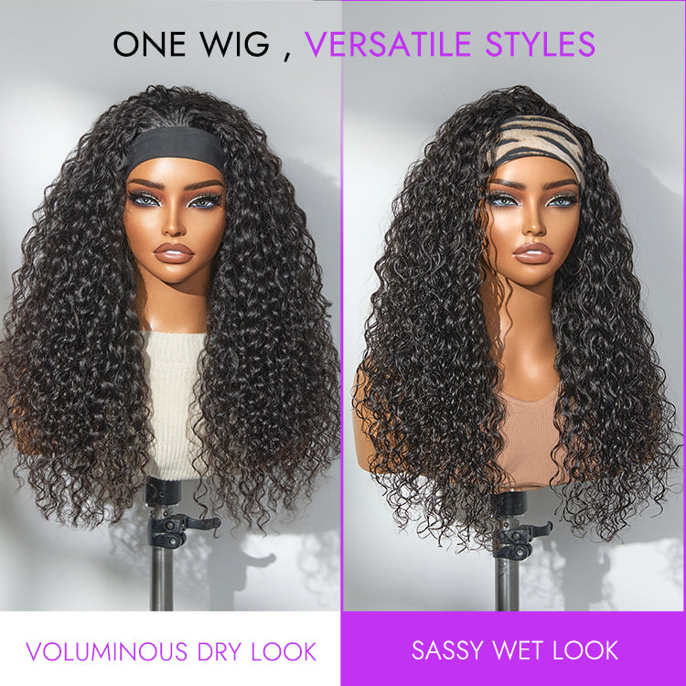 Special Deal | Luvme Too Easy Texture™ Wig Water Wave Glueless Headband Wig Flexi-Fit Drawstring (Get Free Trendy Headbands)