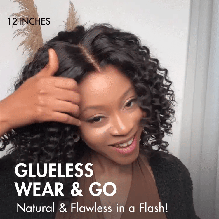 Brown Highlight / Natural Black / Blonde Highlight Deep Curly Glueless 5x5 Closure Pre-Cut Lace Wig