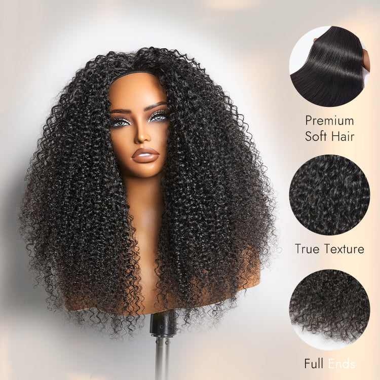 Tiktok Exclusive Deal | Luvme Too Easy Texture™ 3-In-1 Half Wig 180% Density Kinky Curly / Yaki Straight / Water Wave Glueless Flexi-Fit Drawstring Wig