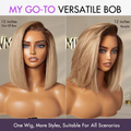 VIP DAY ONLY | 12 Inches Ash Blonde Ombre Blunt Cut Bob  Minimalist HD Lace Bob Wig  Pre-Cut Lace - US Only