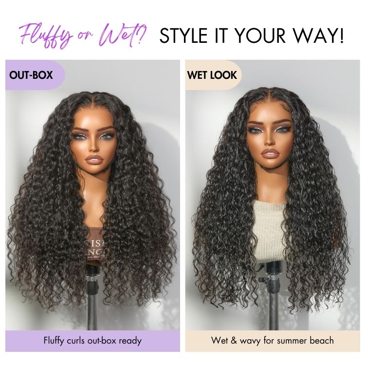 Weekly Special | PreMax 180% / 250% Water Wave Glueless Flexi-Fit Drawstring 13x4 Frontal Lace Fluffy Curly Wig Pre-Cut Lace