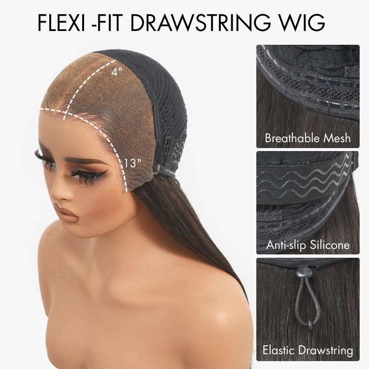 Special Deal | PreMax 180% / 250% 13x4 Water Wave Flexi-Fit Invisible Drawstring Fluffy Curly Glueless Wig Pre-Cut Lace