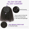 Luvme Too Easy Texture™ Kinky Curly Flexi-Fit Invisible Drawstring Clip-In Ponytail Extension Human Hair