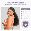 Luvme Too Easy Texture™ Kinky Curly Flexi-Fit Invisible Drawstring Clip-In Ponytail Extension Human Hair