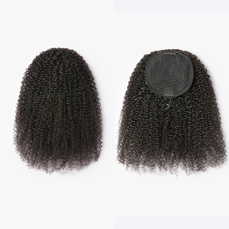 Luvme Too Easy Texture™ Kinky Curly Flexi-Fit Invisible Drawstring Clip-In Ponytail Extension Human Hair