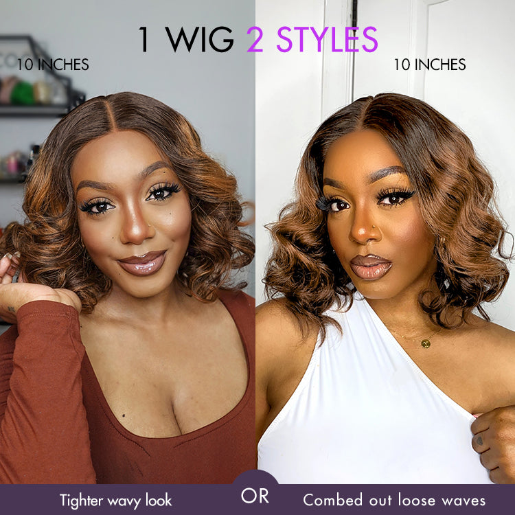 Luvme Hair 180% Density Elegant Brown Ombre Loose Wave Minimalist HD Lace Glueless Wig Pre-Cut Lace - US Only