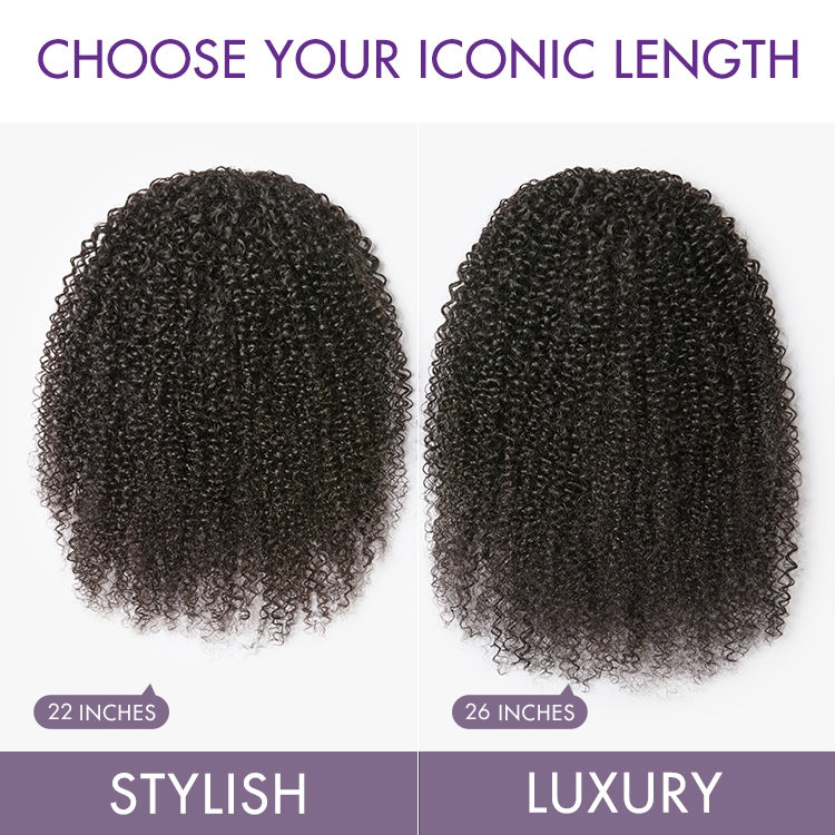 Luvme Too Easy Texture™ Kinky Curly Flexi-Fit Invisible Drawstring Clip-In Ponytail Extension Human Hair