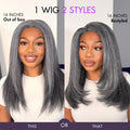 Luvme Hair 180% Density Salt and Pepper Straight Glueless Minimalist HD Lace T Part Grey Wig Pre-Cut Lace