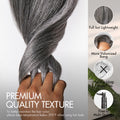 Luvme Hair 180% Density Salt and Pepper Straight Glueless Minimalist HD Lace T Part Grey Wig Pre-Cut Lace