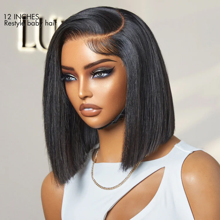 AiryFit™ Scalp Care Wigs | Silky Blunt Cut Bob Snugfit Glueless Minimalist HD Lace Short Wig Pre-Cut Lace  - US Only