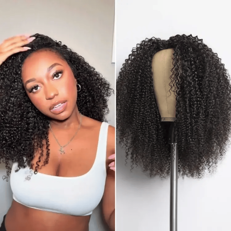 New Customers Only | Luvme Too Easy Texture™ 3-In-1 Half Wig Kinky Curly / Yaki Straight / Messy Burmese Curly Glueless Flexi-Fit Drawstring Wig