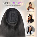 New Customers Only | Luvme Too Easy Texture™ 3-In-1 Half Wig Kinky Curly / Yaki Straight / Messy Burmese Curly Glueless Flexi-Fit Drawstring Wig