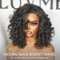 Effortless Elegance Copper Highlight / Natural Black Bouncy Curl Wig Minimalist HD Lace Glueless Wig Pre-Cut Lace