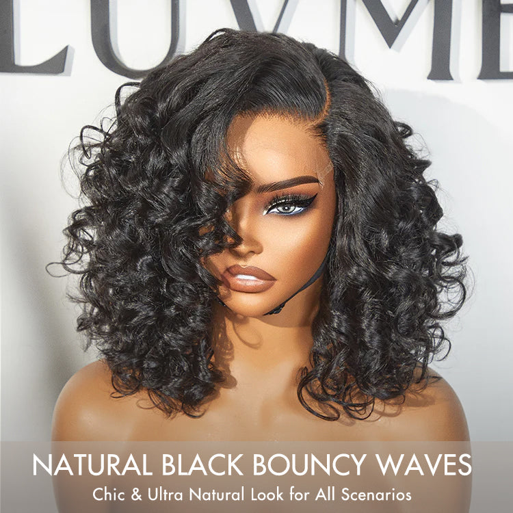 Effortless Elegance Copper Highlight / Natural Black Bouncy Curl Wig Minimalist HD Lace Glueless Wig Pre-Cut Lace