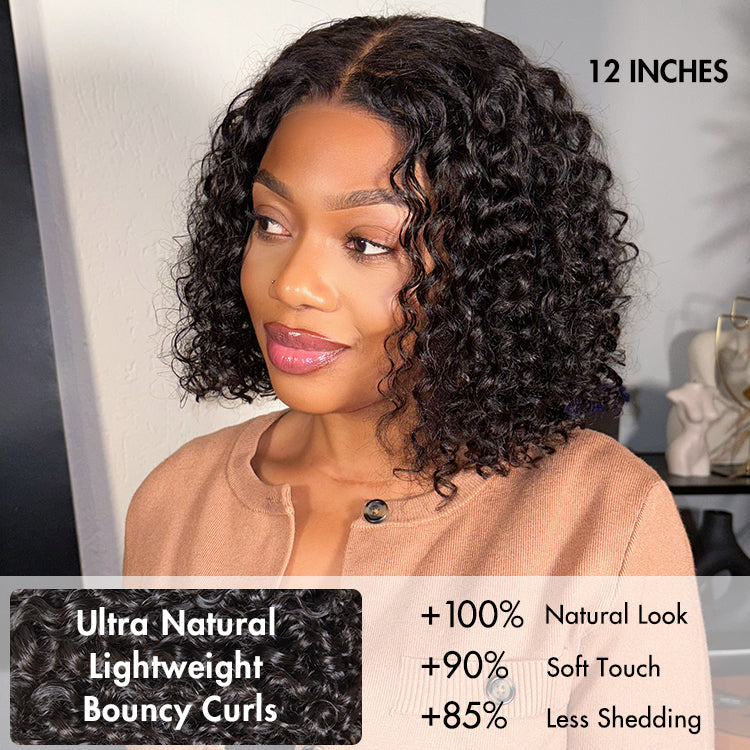 Weekly Special | Brown Highlight / Natural Black / Blonde Highlight Deep Curly Glueless 5x5 Closure Pre-Cut Lace Wig