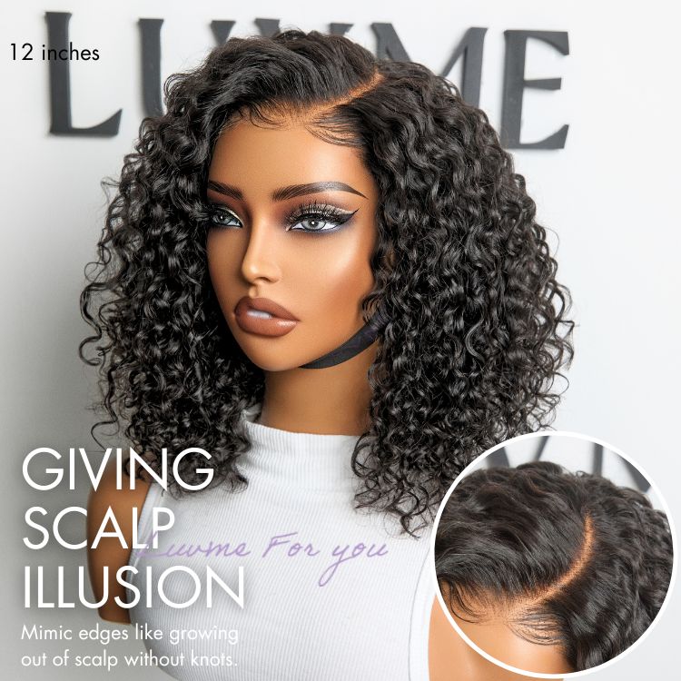 Luvme All-Day Comfort™ Wig Deep Wave Glueless Minimalist HD Lace Human Hair Curly Wig Pre-Cut Lace